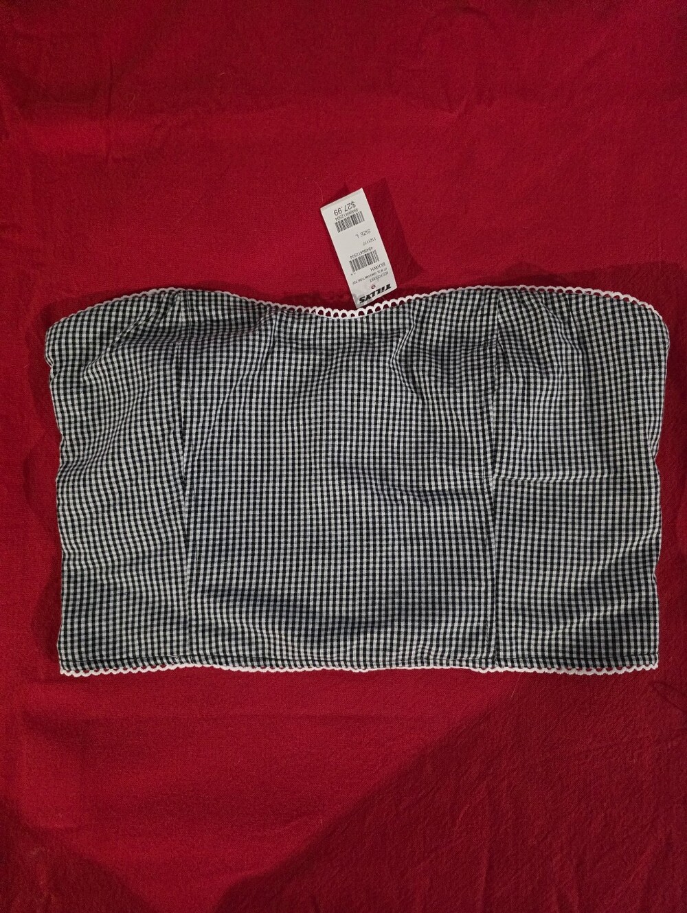 Full Tilt Black & White Gingham Strapless Tube Top